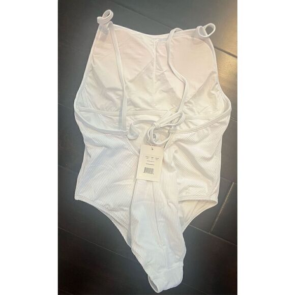 Andie Swim The Paloma Ribbed One Piece White NEW - Picture 4 of 5